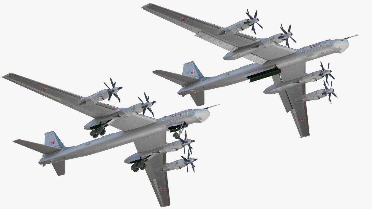 3D Strategic Missile Carrier Tu-95MC Bear Simple Interior Rigged