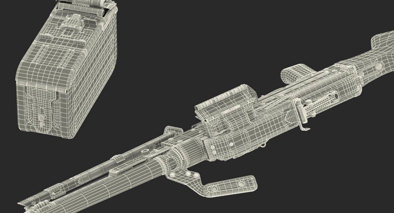 Machine Gun PKM Ammunition Box Detached 3D model