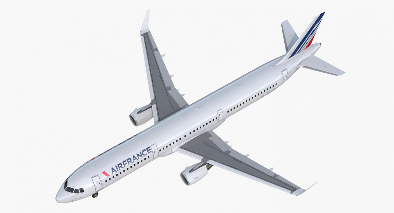 3D Airbus A321 with Interior and Cockpit Air France model