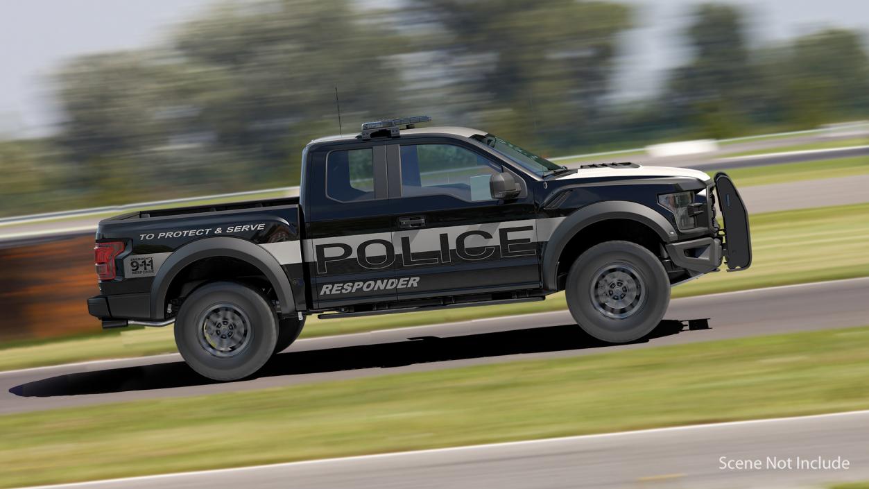 3D Police Pickup Truck Rigged