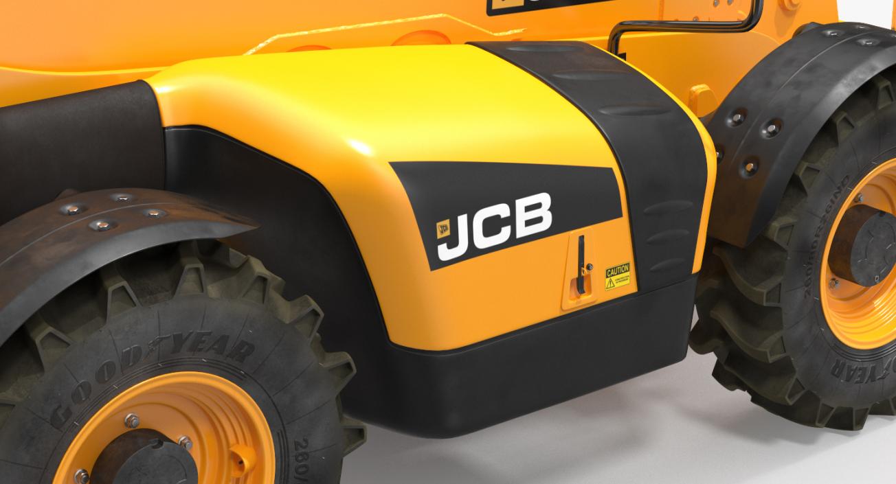 JCB 535 Telehandler Forklift Access Platform Dirty Rigged 3D
