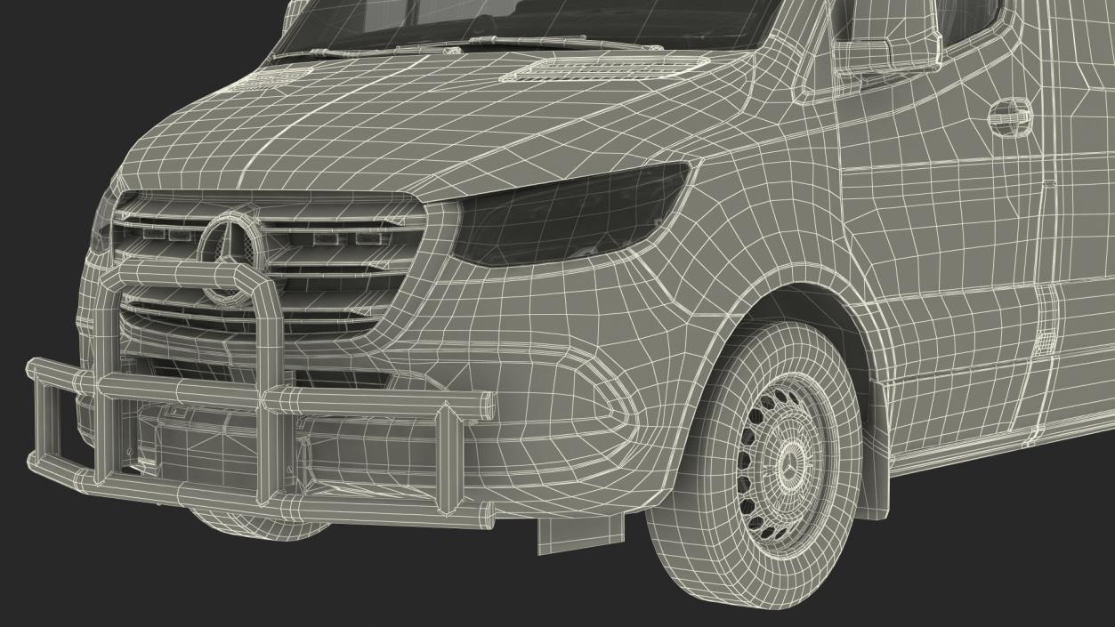 Mercedes Bulletproof Armored Van Rigged 3D model