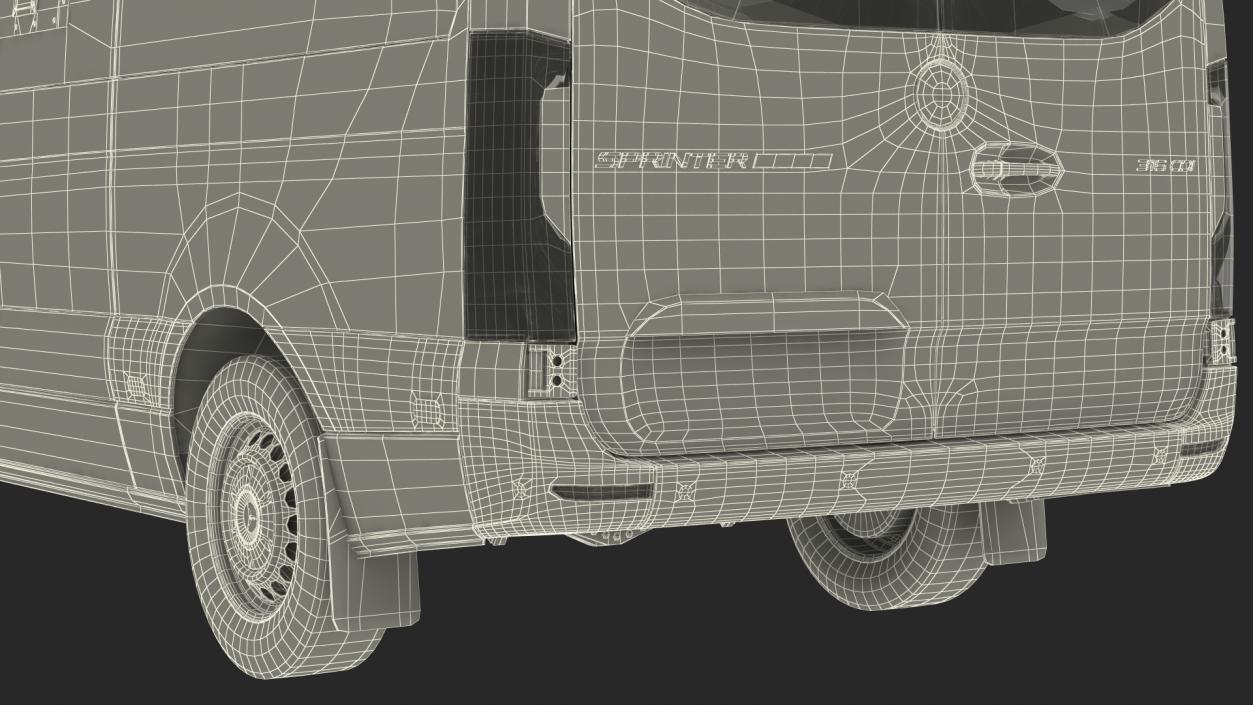 Mercedes Bulletproof Armored Van Rigged 3D model