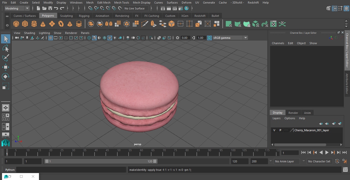 Cherry Macaron 3D model