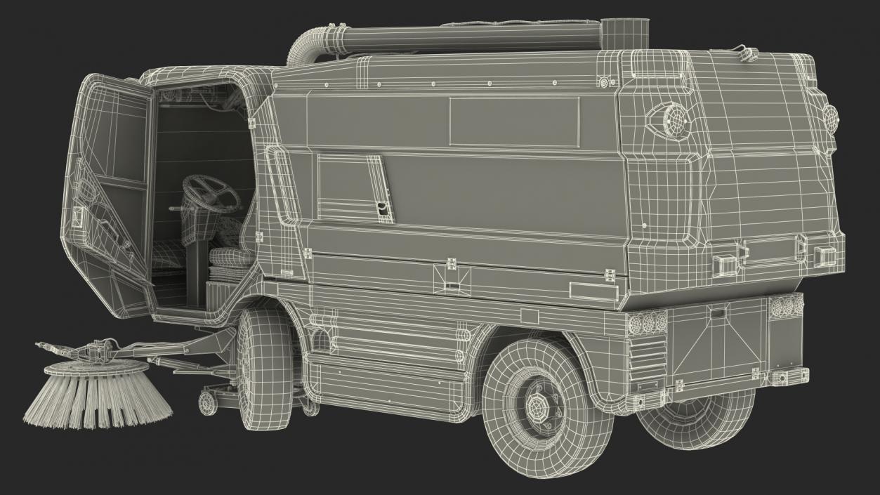 Road Sweeper Vehicle Rigged 3D