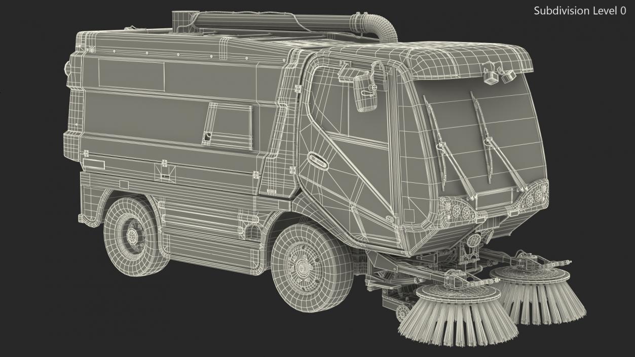 Road Sweeper Vehicle Rigged 3D