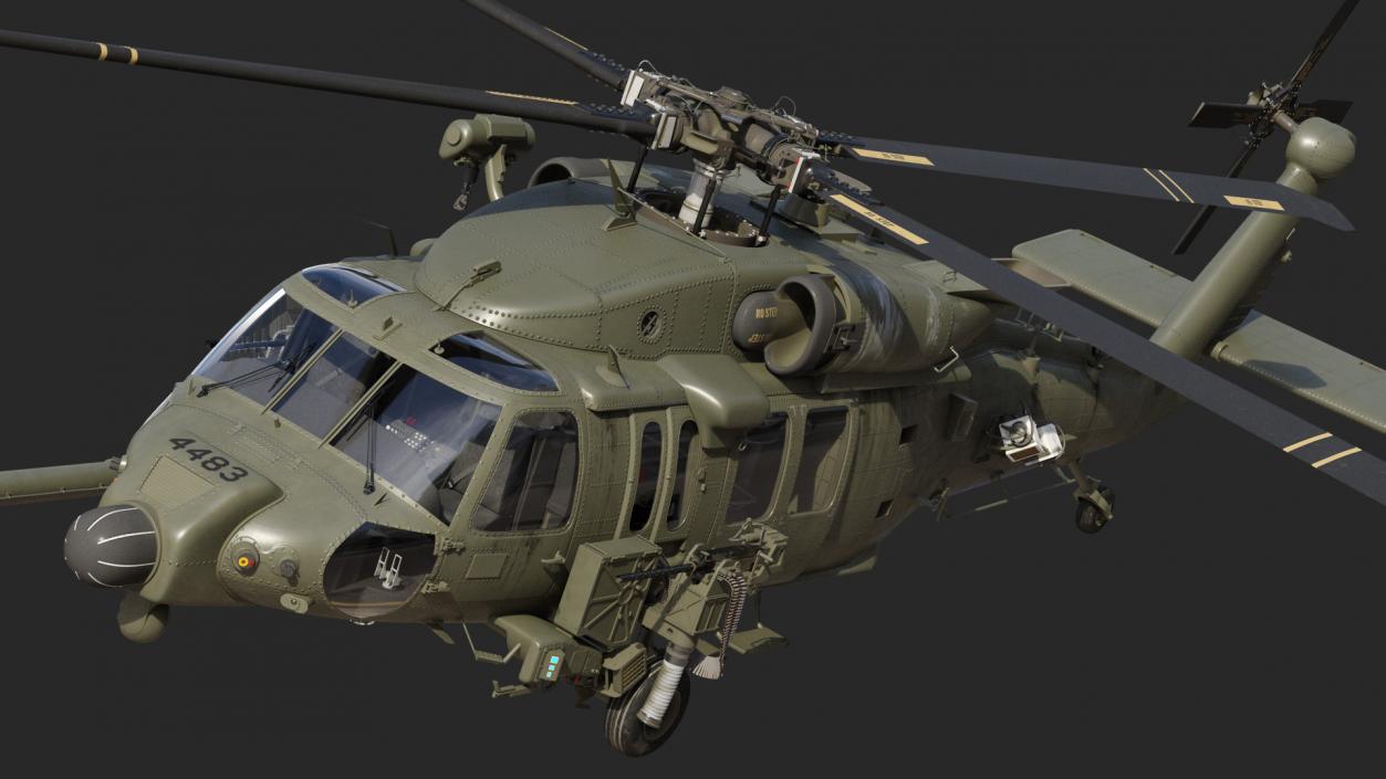 3D model Combat Rescue Helicopter Sikorsky HH60 Rigged