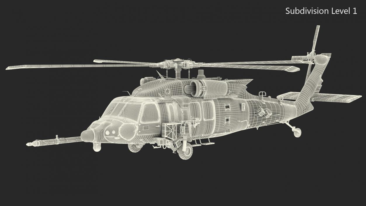 3D model Combat Rescue Helicopter Sikorsky HH60 Rigged