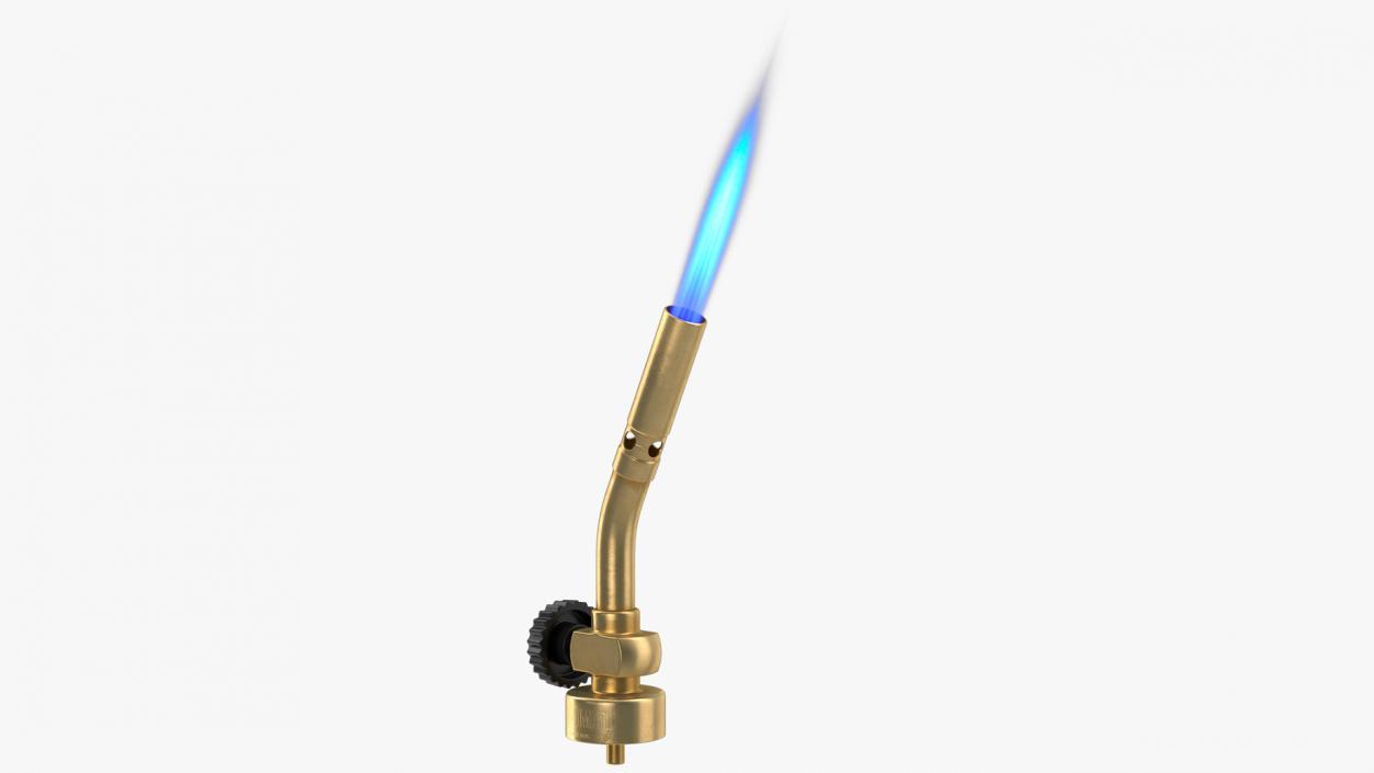 Propane Torch Head with Flame 3D model