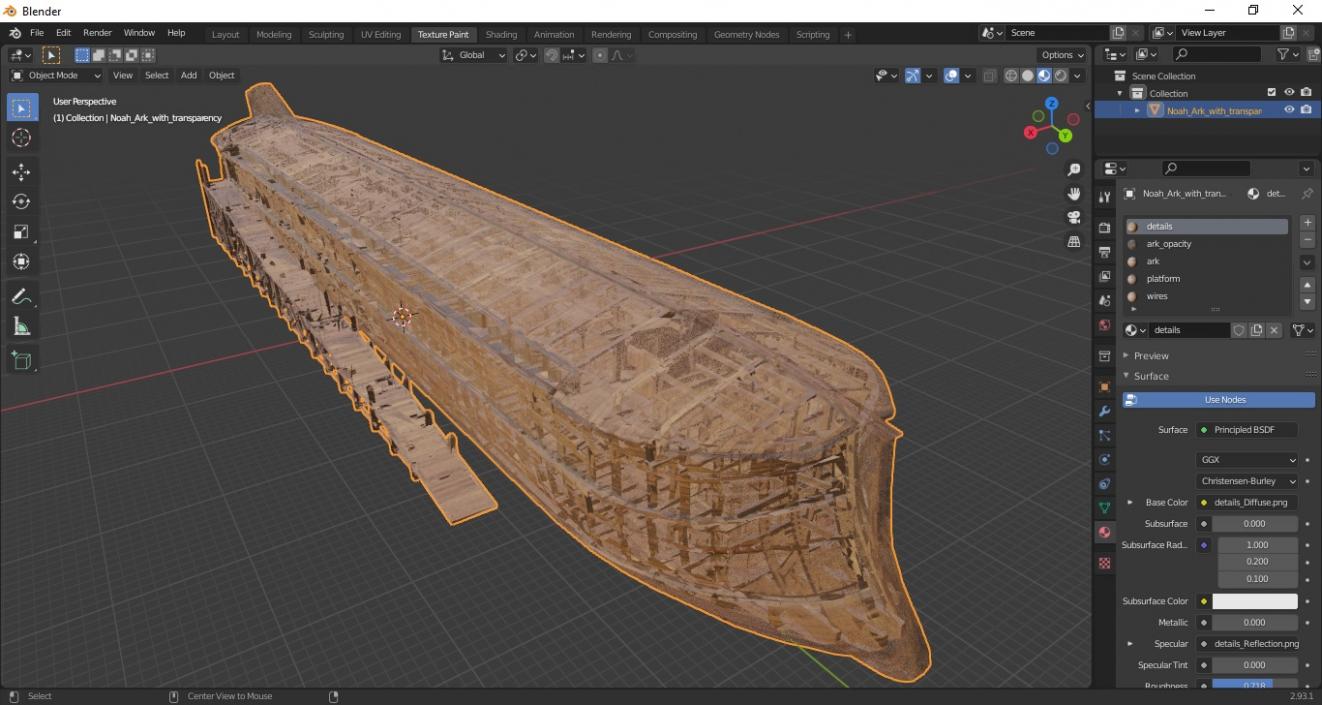 3D Noah Ark with transparency