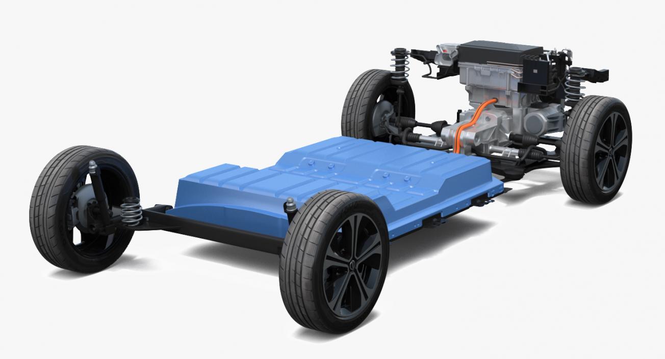 Nissan Leaf Engine and Chassis and Battery Pack 3D