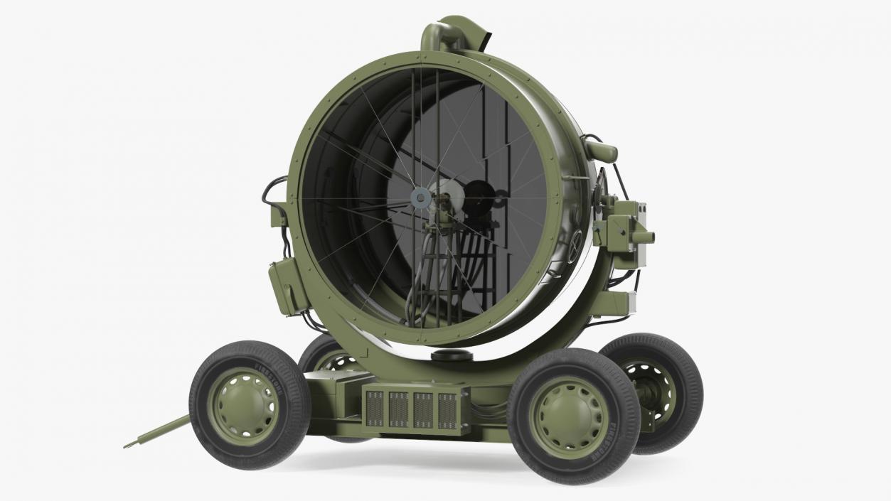 3D model Military Anti Aircraft Searchlight New Rigged