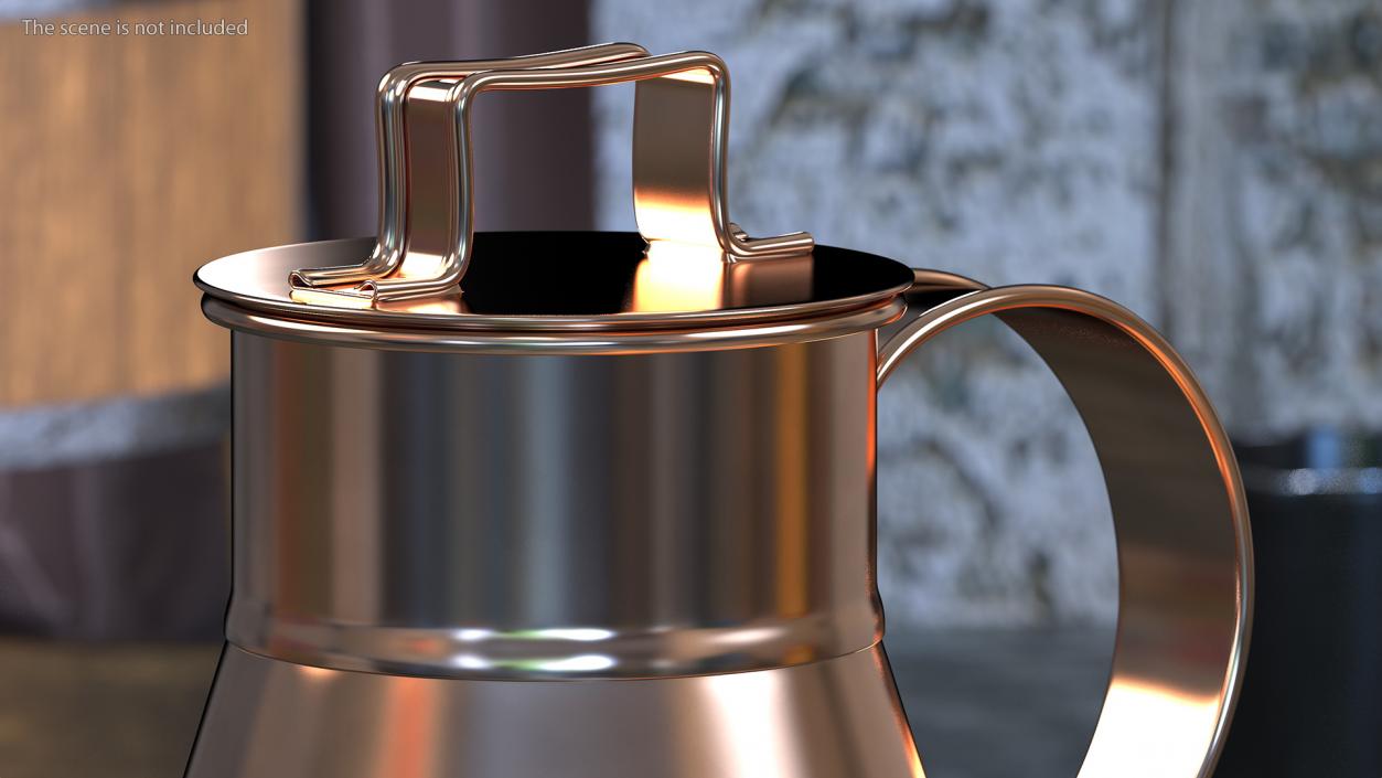 3D Vintage Copper Milk Can model