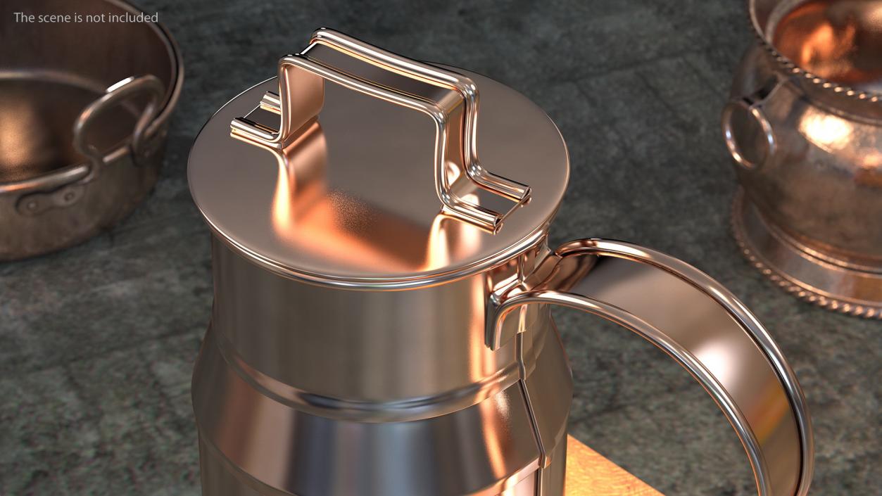 3D Vintage Copper Milk Can model