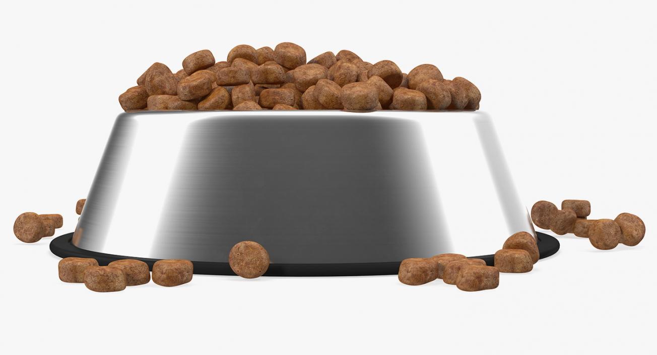 3D Dry Dog Food Stainless Steel Bowl model