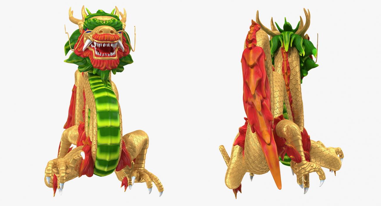 3D model Colorful Traditional Chinese Dragon