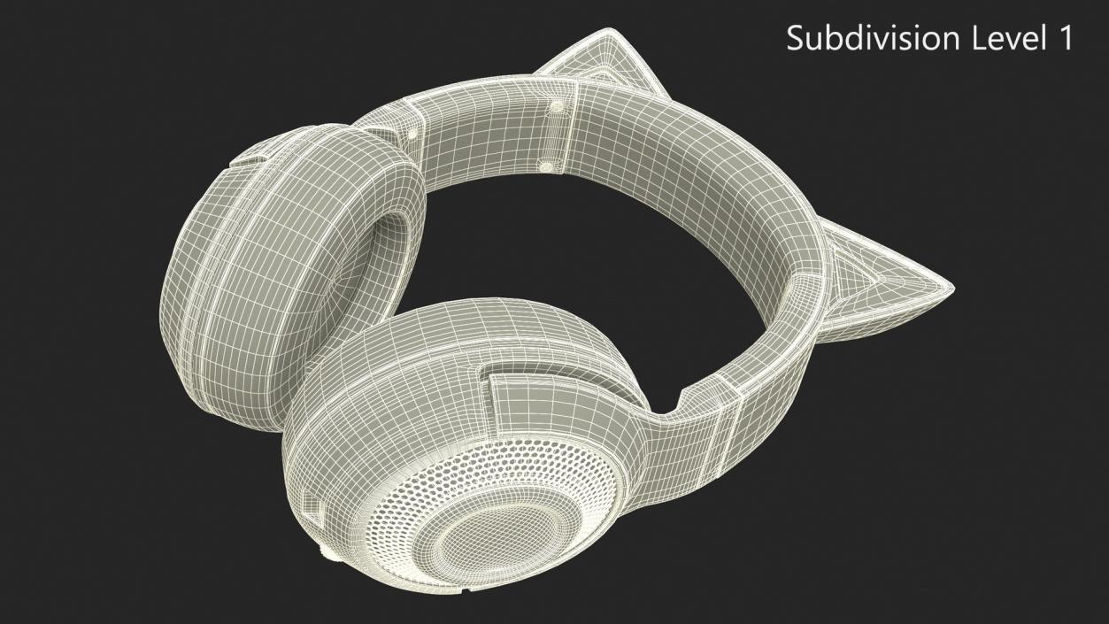 Headphones Razer Kraken BT Kitty Edition Quartz Turned On 3D