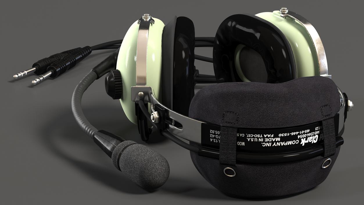 3D Aviation Headset David Clark Lies Pose model