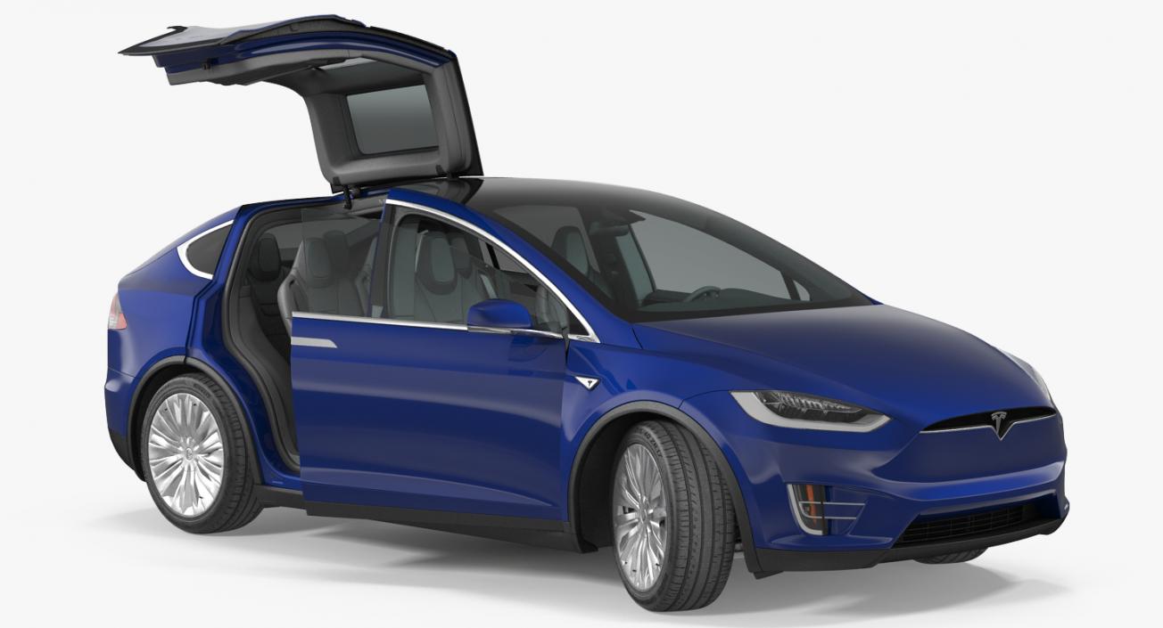 3D Tesla Model X P100D 2017 Rigged