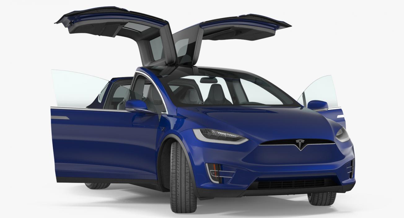 3D Tesla Model X P100D 2017 Rigged