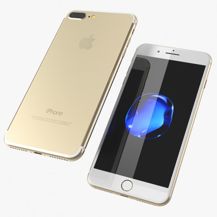 3D IPhone 7 Plus Gold model