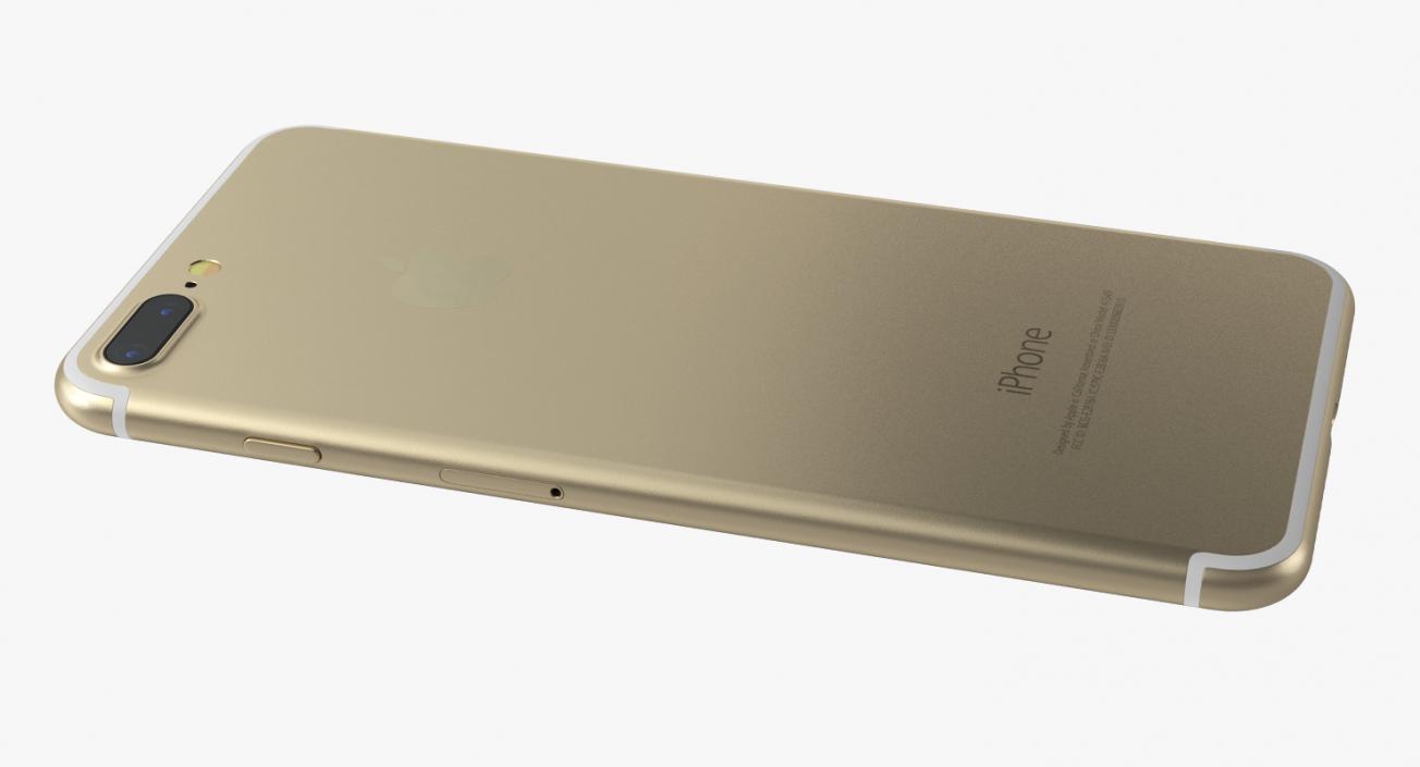 3D IPhone 7 Plus Gold model