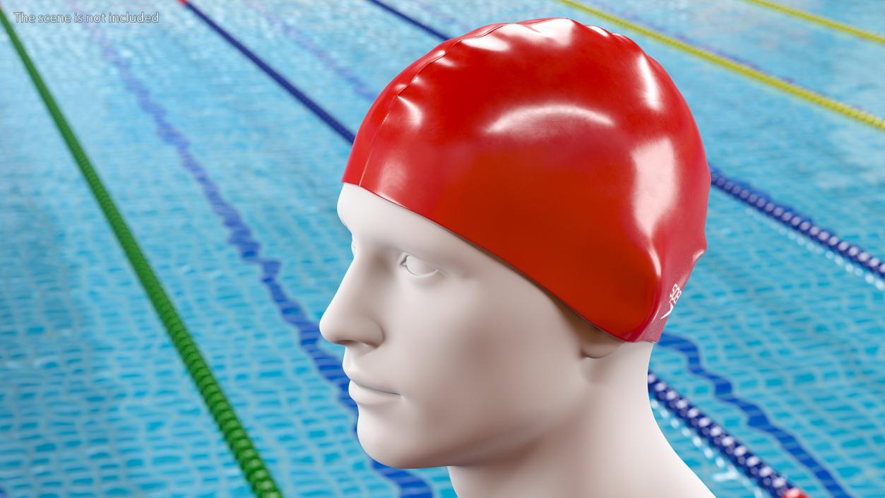 Speedo Red Silicone Swimming Cap 3D