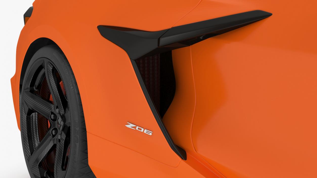 Orange Chevrolet Corvette Cabriolet Z06 2023 Cabriolet Open 3D model