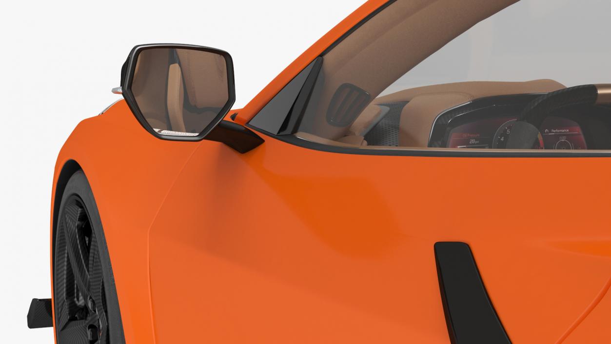 Orange Chevrolet Corvette Cabriolet Z06 2023 Cabriolet Open 3D model