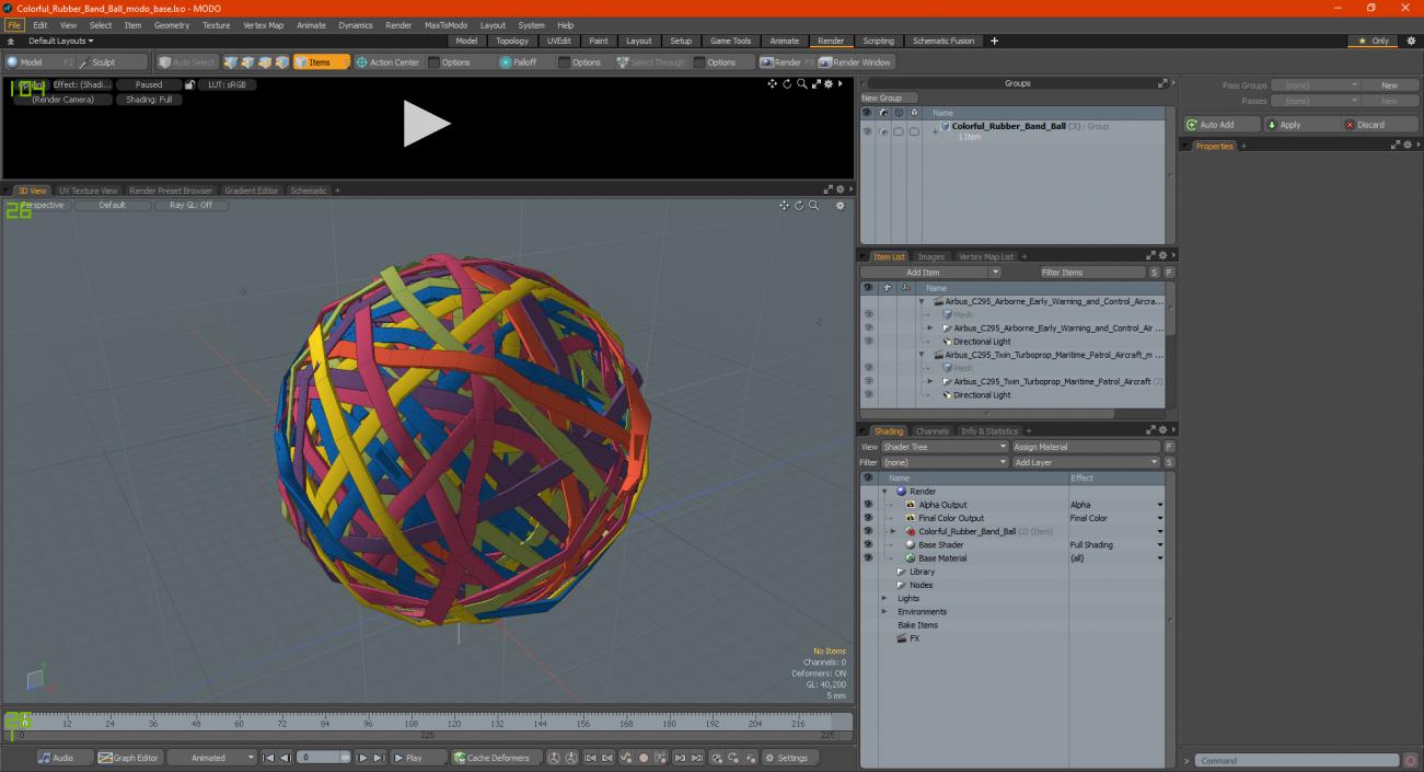 3D model Colorful Rubber Band Ball