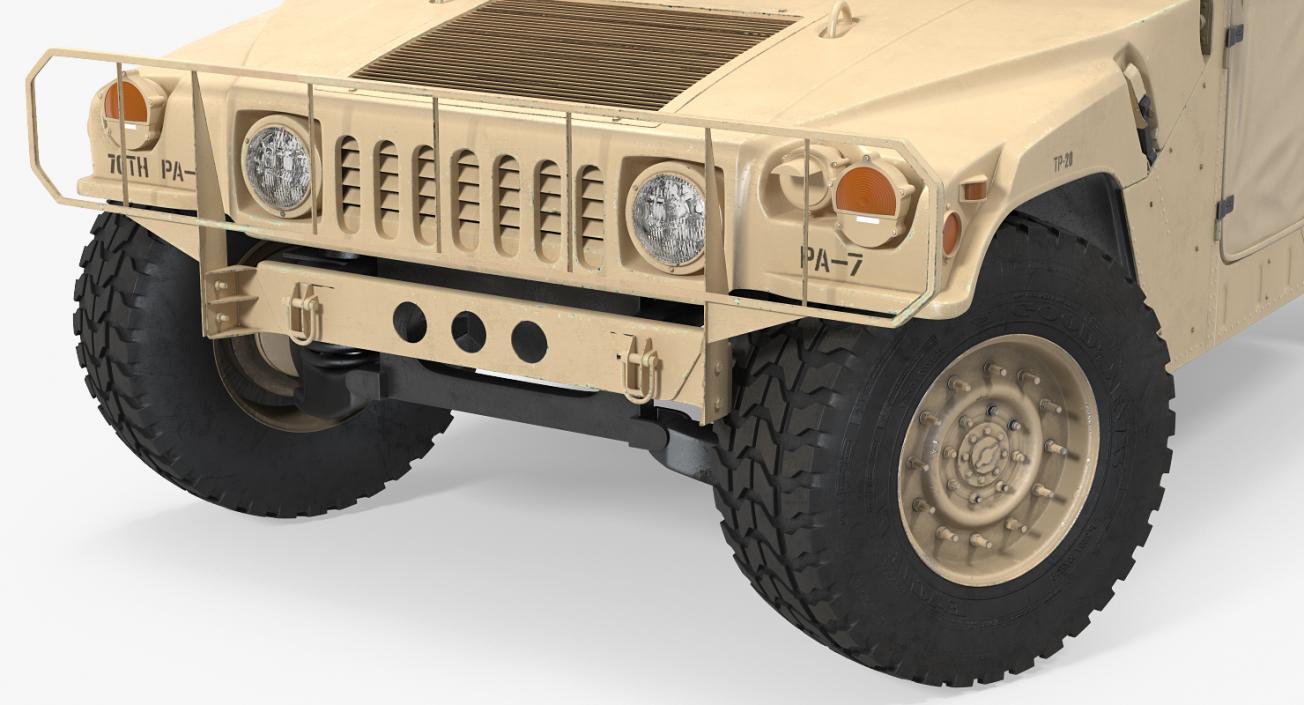 3D model Shelter Carrier MSE HMMWV m1037 Rigged Desert