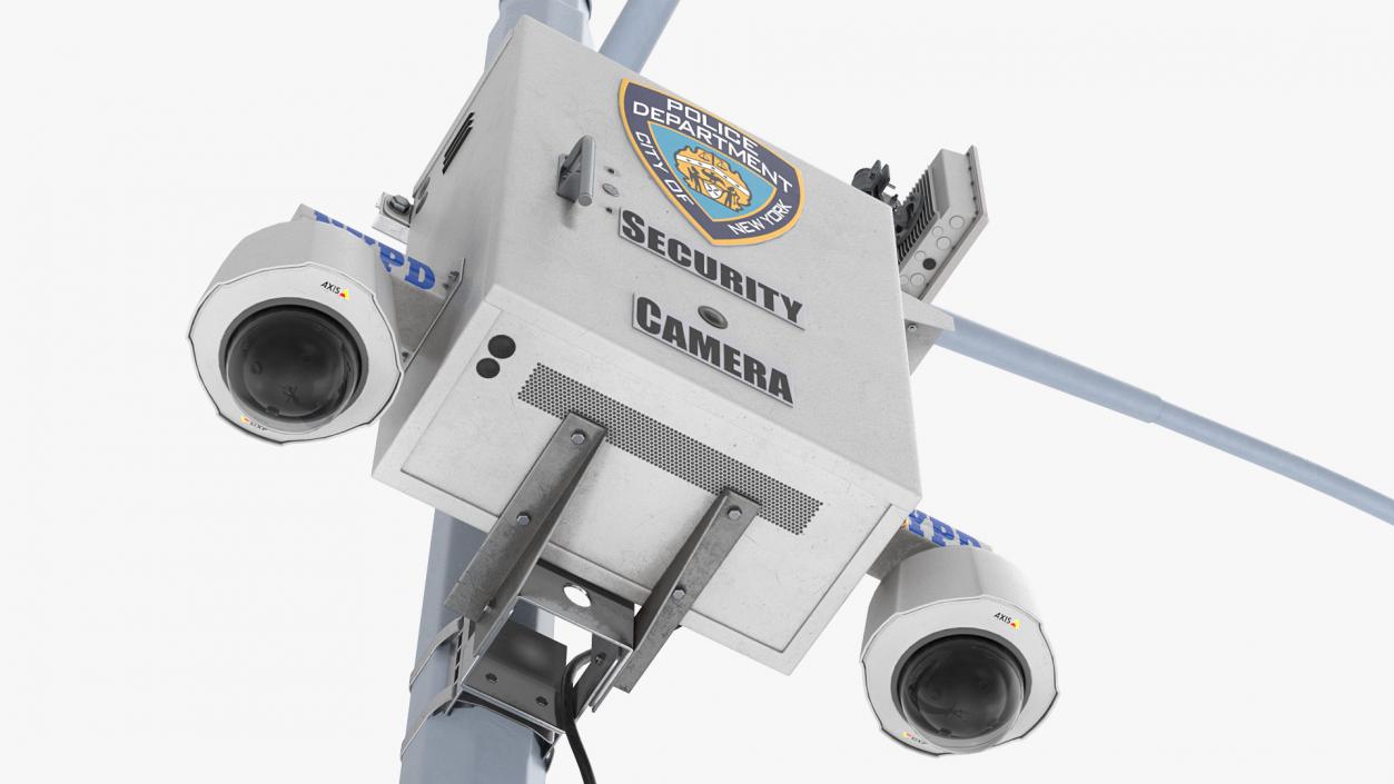 NYC Police Street Facial Recognition Cameras on Post 3D
