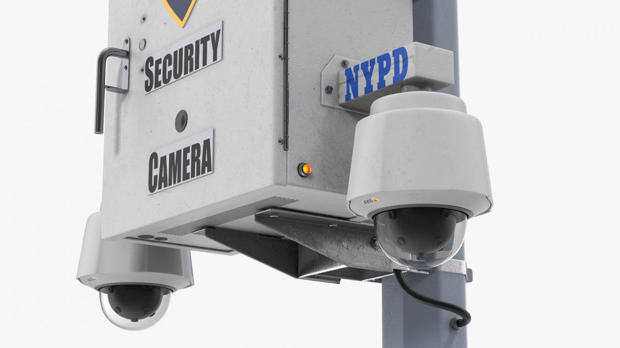 NYC Police Street Facial Recognition Cameras on Post 3D