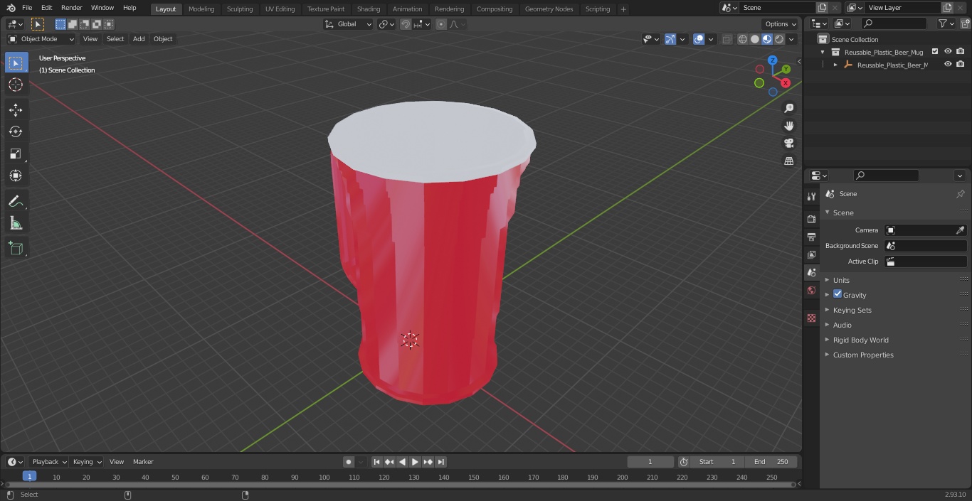 3D model Reusable Plastic Beer Mug