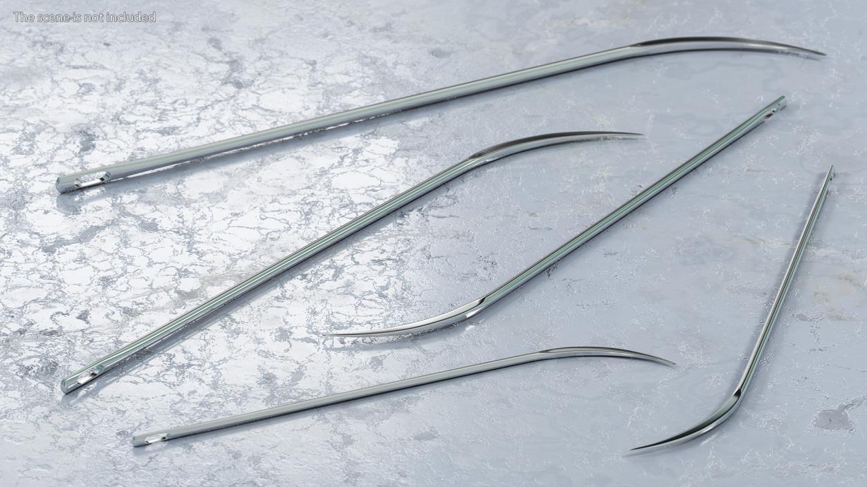 Half Curved Cutting Edge Surgeon Needles Set 3D model