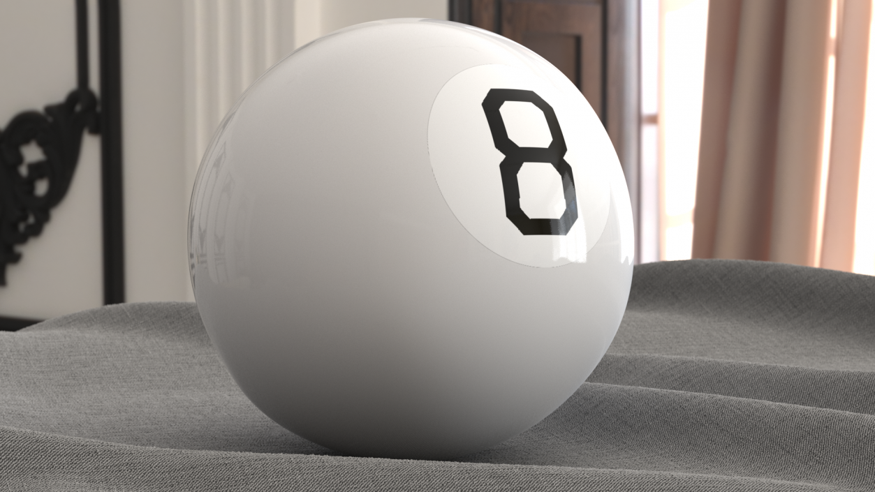 3D White Magic 8 Ball model