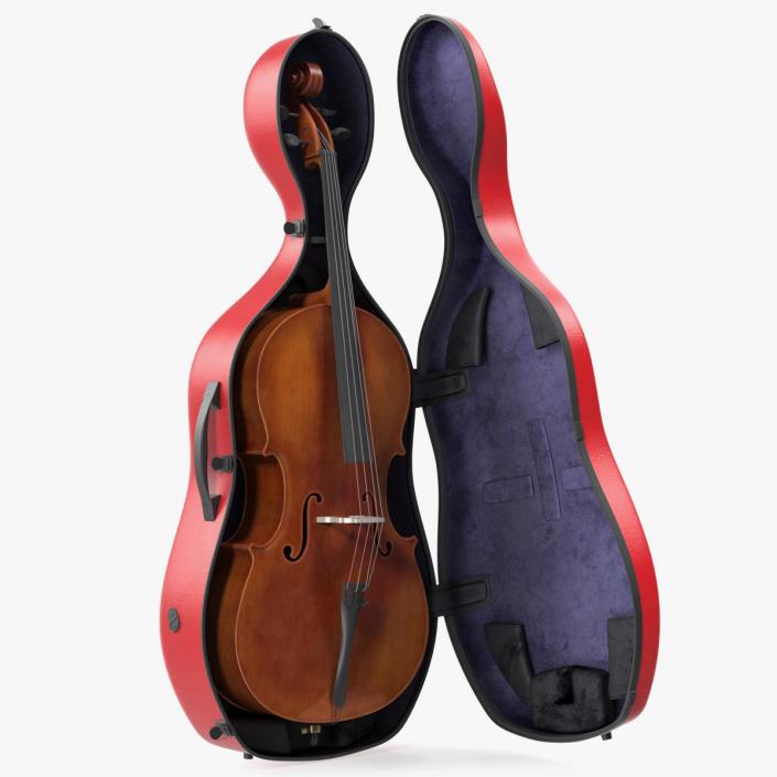 3D model Cello Red Shell Case