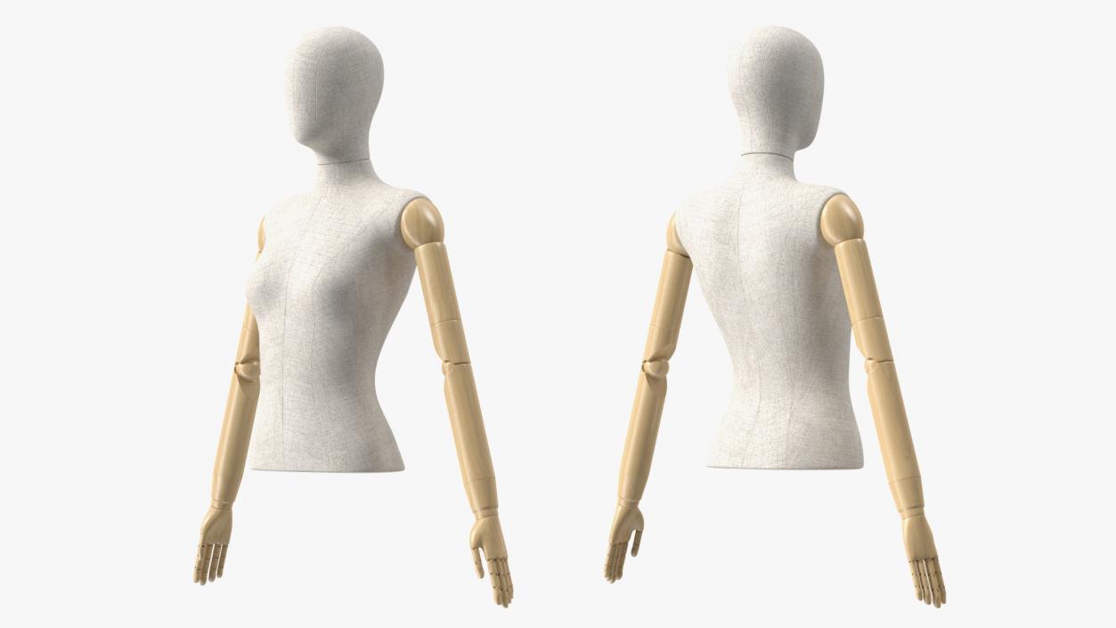 3D Female Flexible Half Body Mannequin Torso
