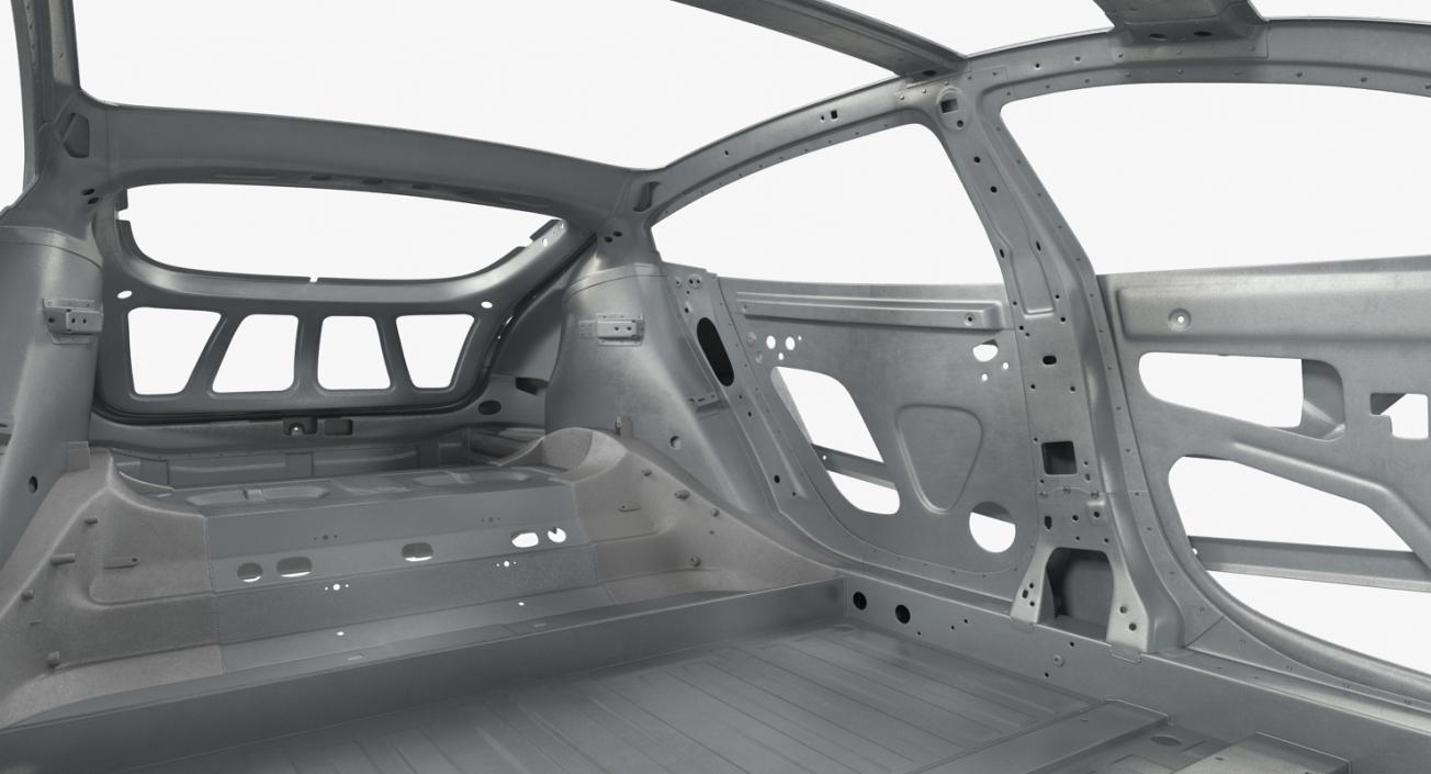 3D Tesla Model S Frame and Chassis Rigged model