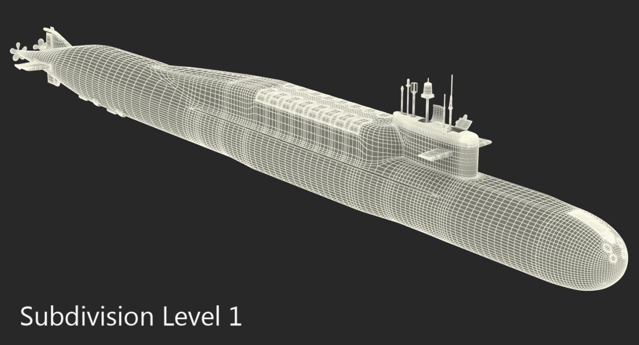 3D model Russian Nuclear Strategic Submarine Delta IV Class