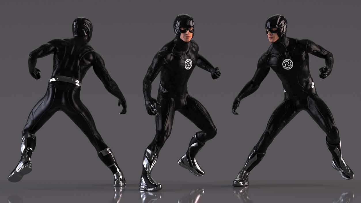 3D Black Suit Superhero Rigged for Cinema 4D