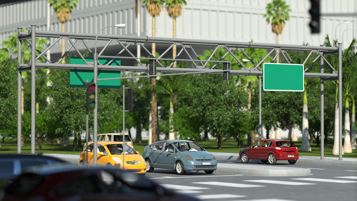 3D Highway Road Signs and Attributes model