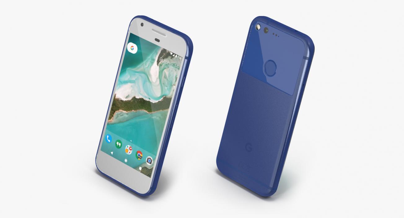 3D model Google Pixel Phone Really Blue