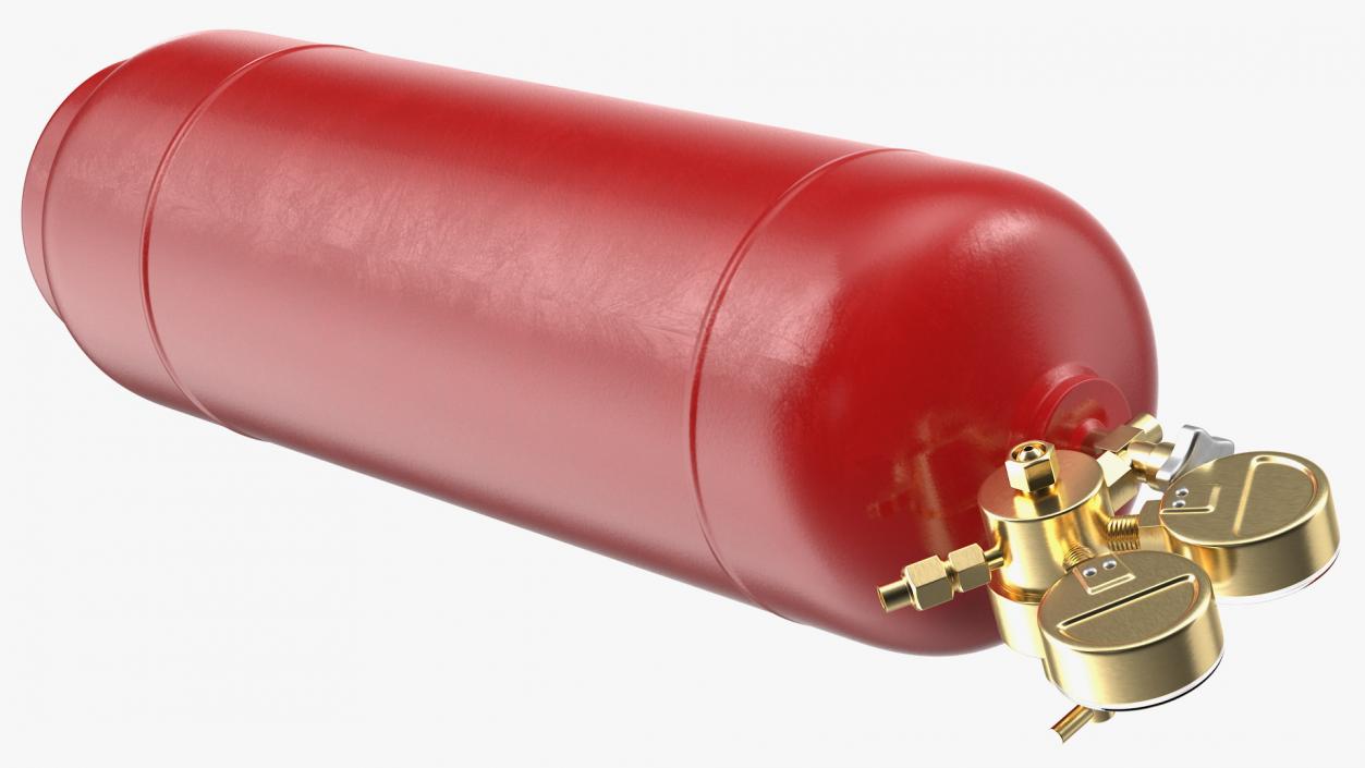 Acetylene Gas Cylinder with Regulator 3D