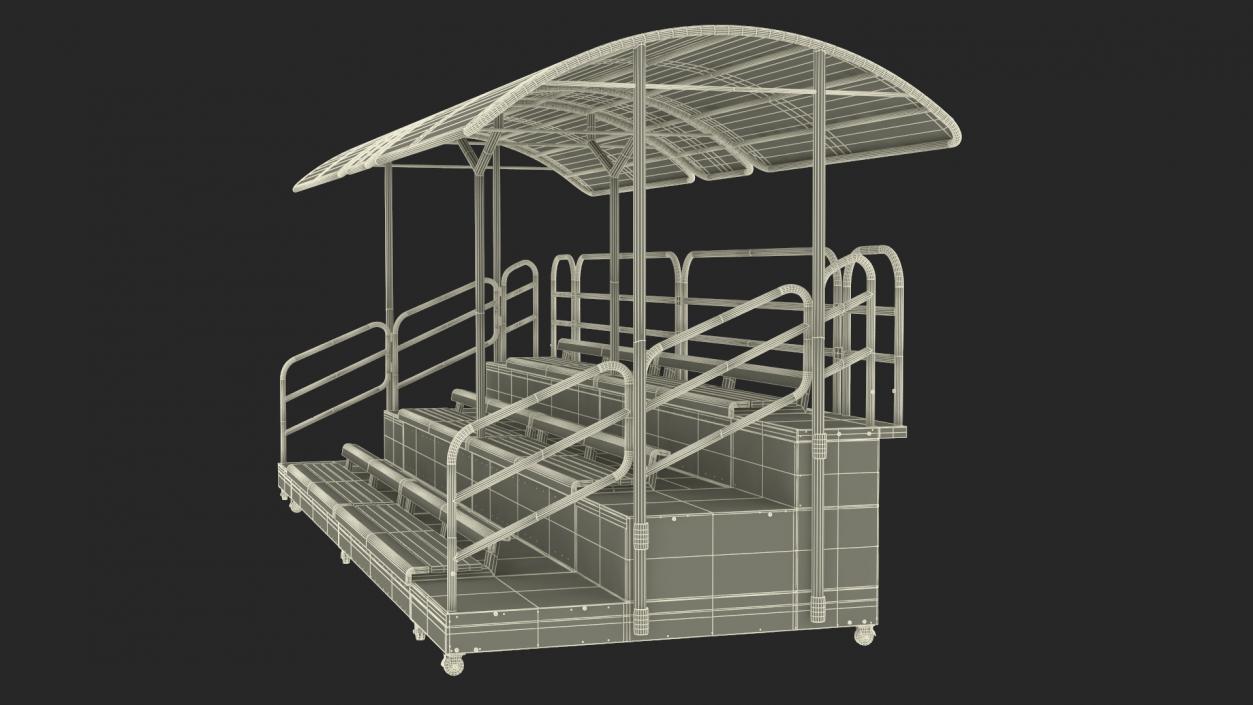 3D Outdoor Movable Grandstand with Canopy Roof model