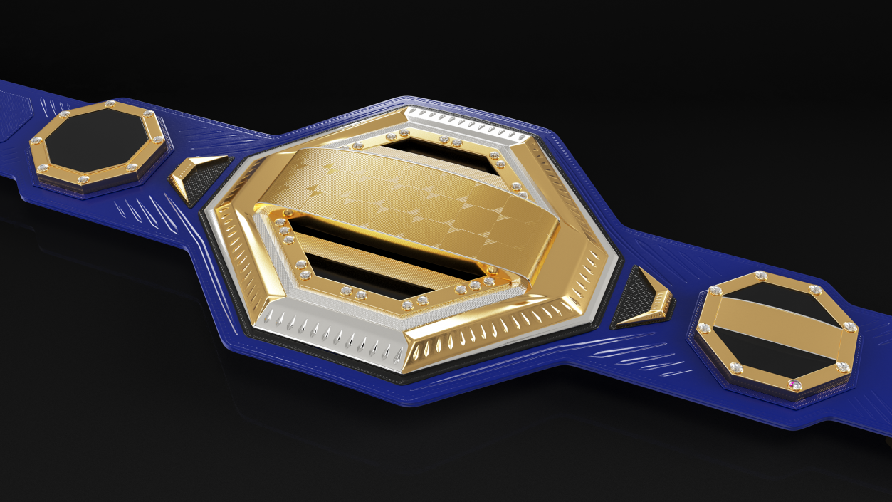 Gold Champion Belt Lies on Floor 3D