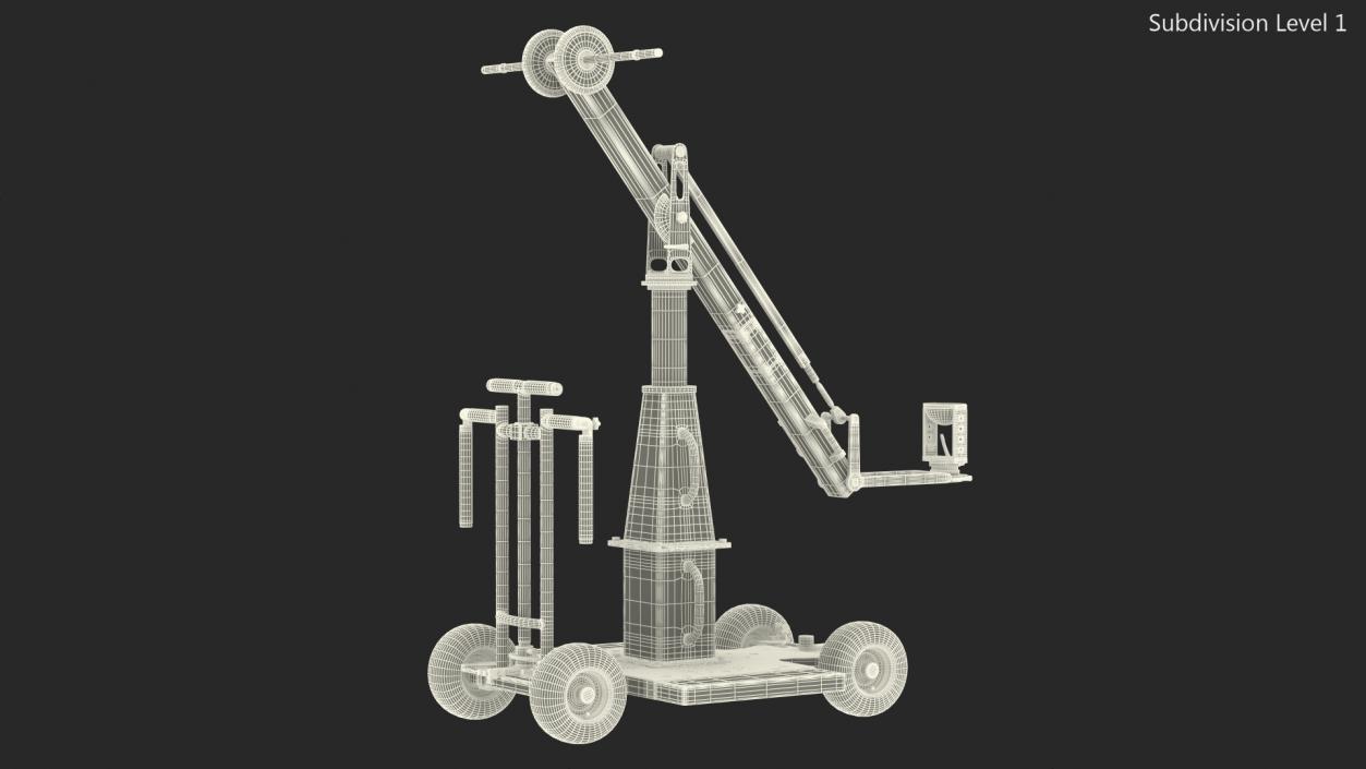 3D Dolly 4x4 with Mini Crane Rigged for Modo