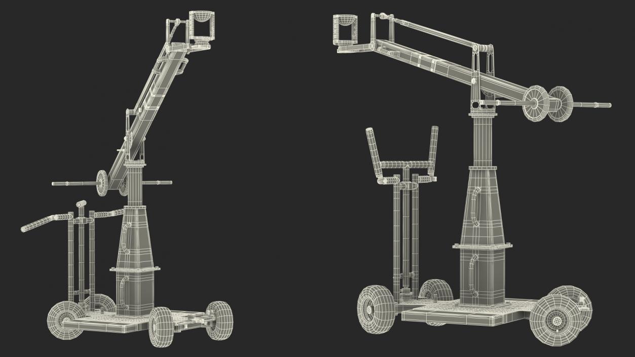 3D Dolly 4x4 with Mini Crane Rigged for Cinema 4D