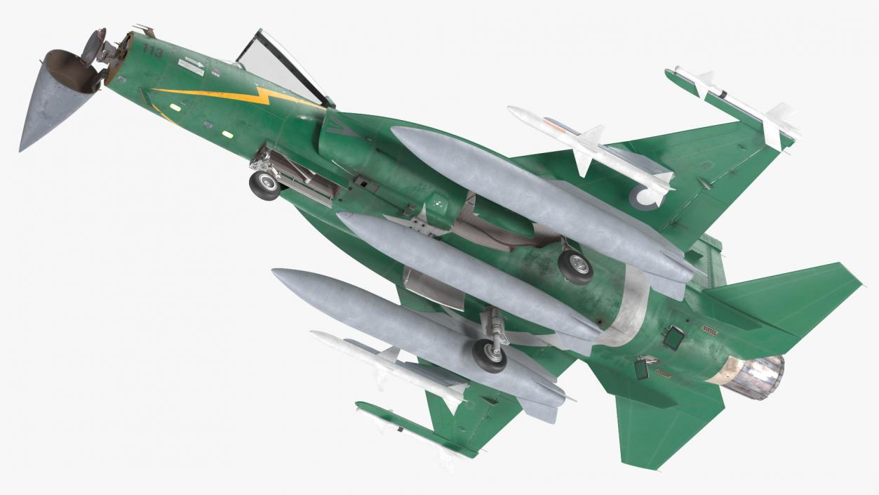 3D PAC JF-17 Thunder Green Livery with Armament Rigged