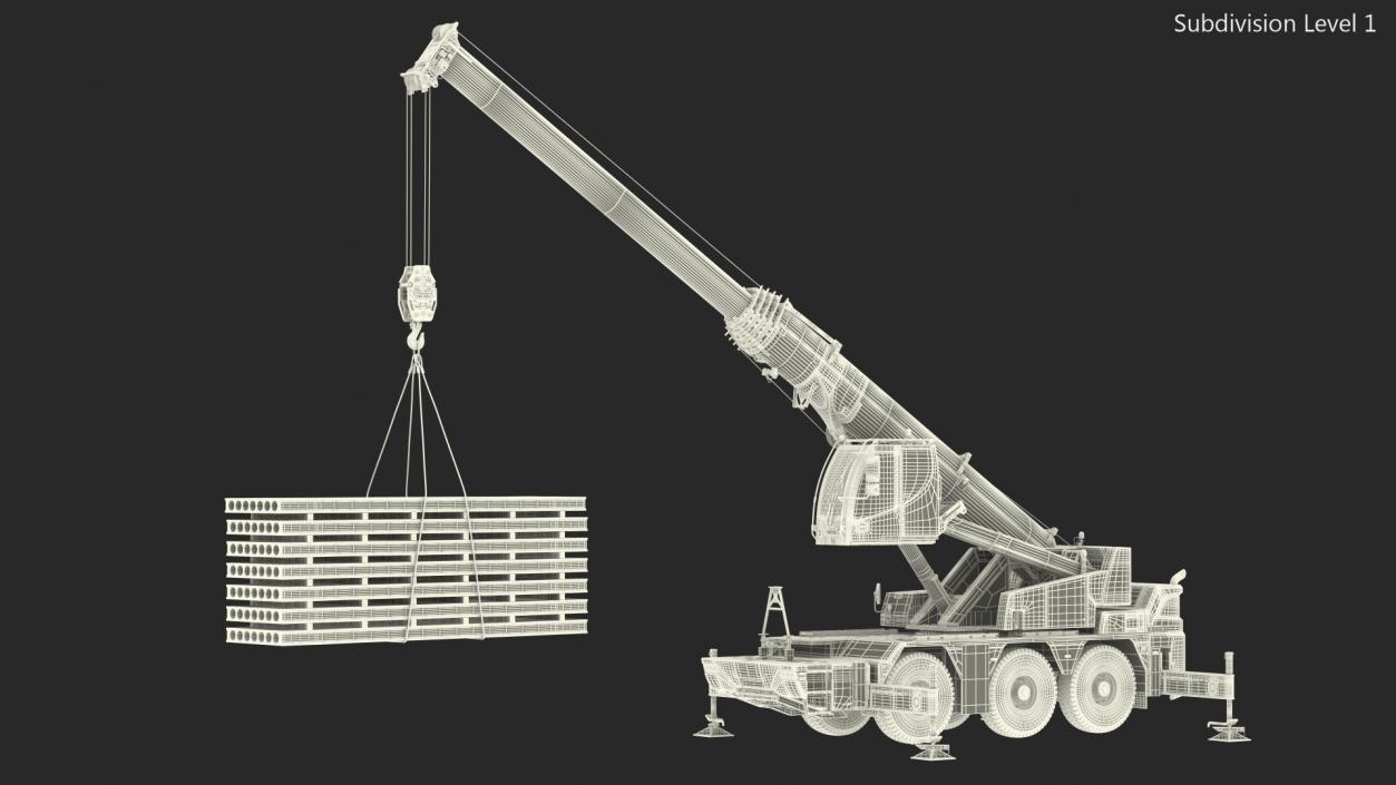 3D Mobile Crane With Concrete Slab